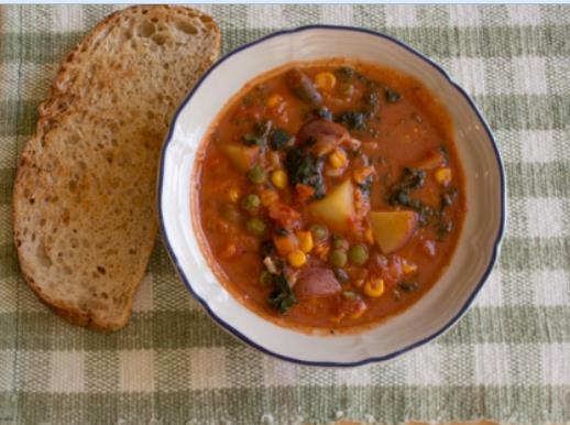 Rustic Tomato, Rice & Kale Stew