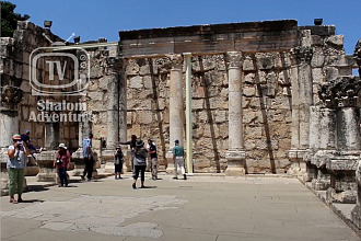 A photo of the Synagogue ruins in Capernaum